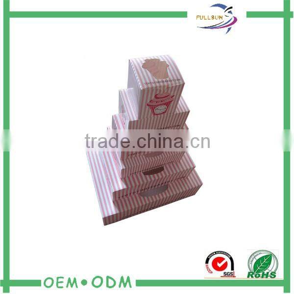 OEM cupcake box ,foldable cake box with window