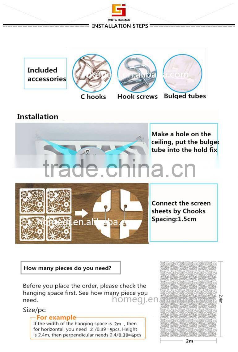 DIY hanging room divider partition