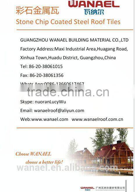 Wannel No Fading Heat Insulation Steel Roof Tile