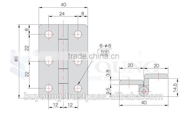 Plastic Door Hinge BYHPC60-2