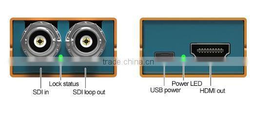 Pocket-size Broadcast 3G-SDI to HDMI Converter SDI input signal to HDMI signal and with SDI loop out