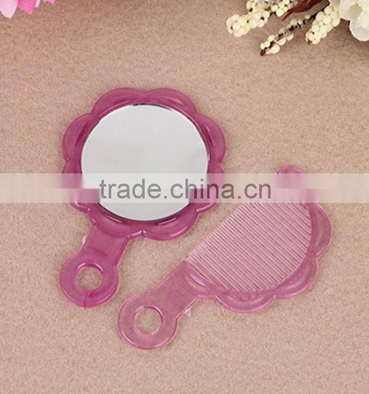 Two sets hair comb and mirror for promotional gift girls hair accessories