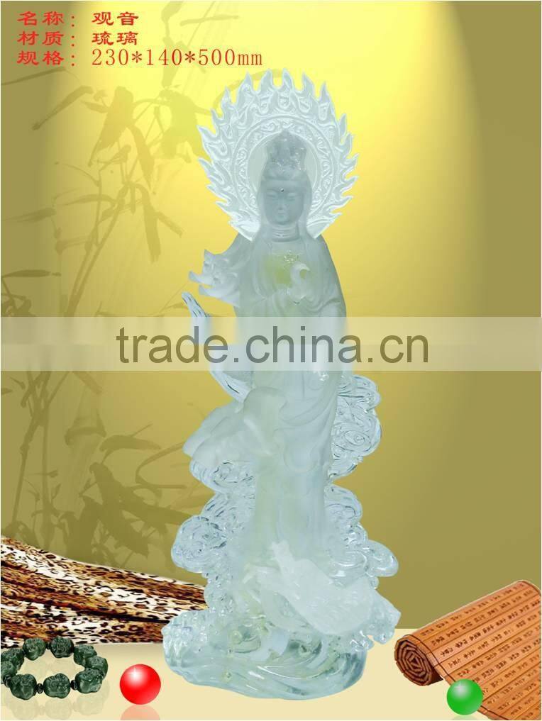 Factory Wholesale Colored Glaze Crystal buddha statues