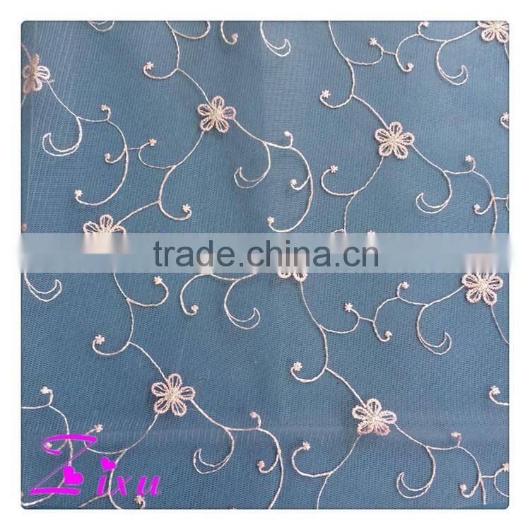 wholesale embroidery designs hot selling mesh embroidery lace fabric for garment
