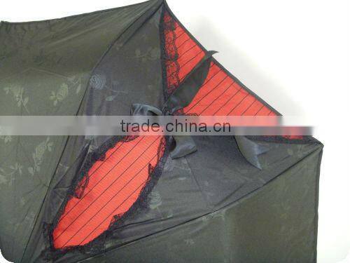 Black Rain Umbrella with Bowknot