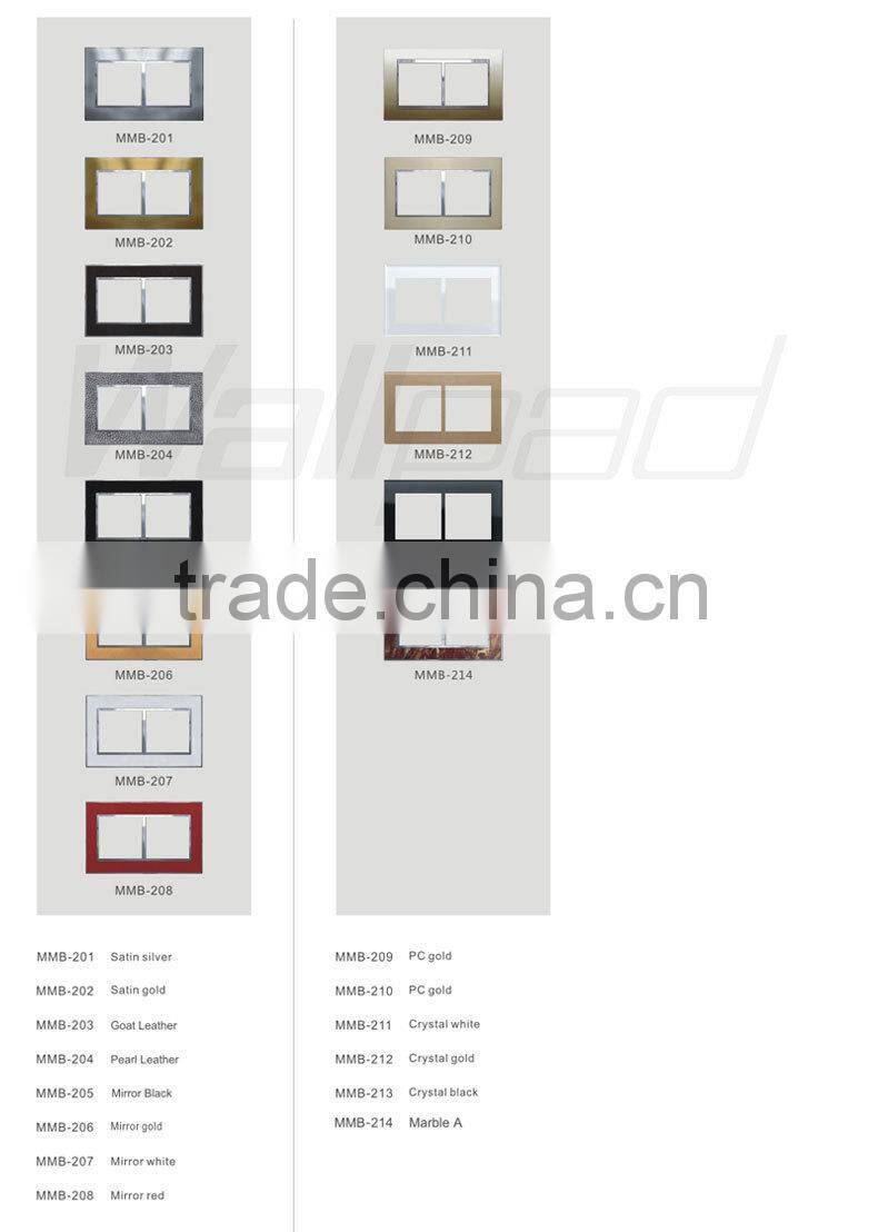 2015 China New Products Wallpad Luxury White Crystal Glass 1 Gang 3 Pin 15A UK Outlet Wall Light Electric Switch Socket
