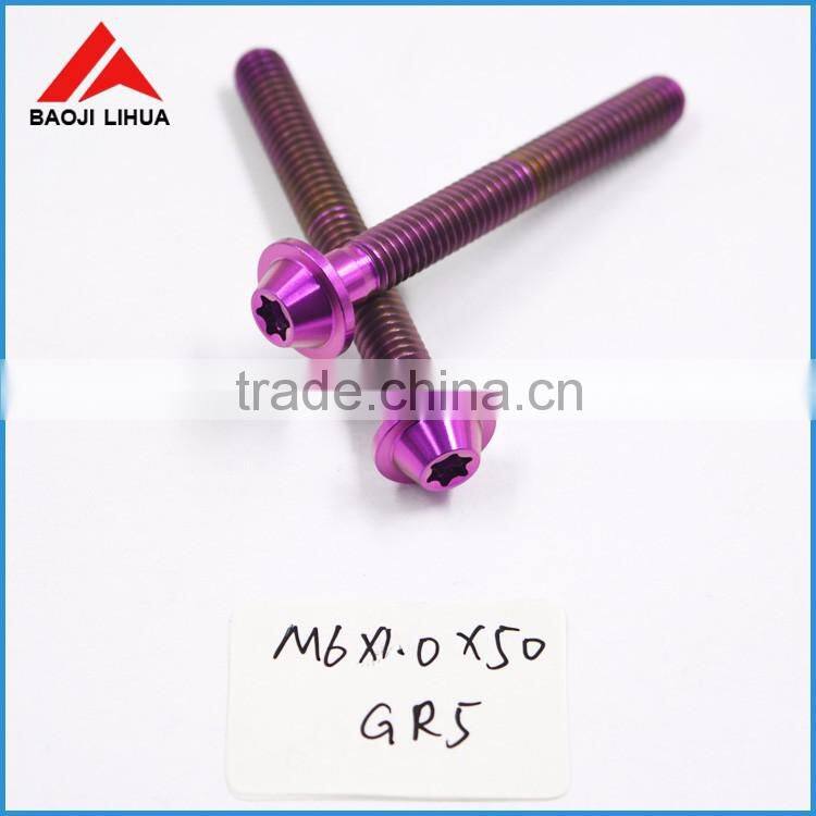 GR5 M6 M8 Titanium screw colorful anodized