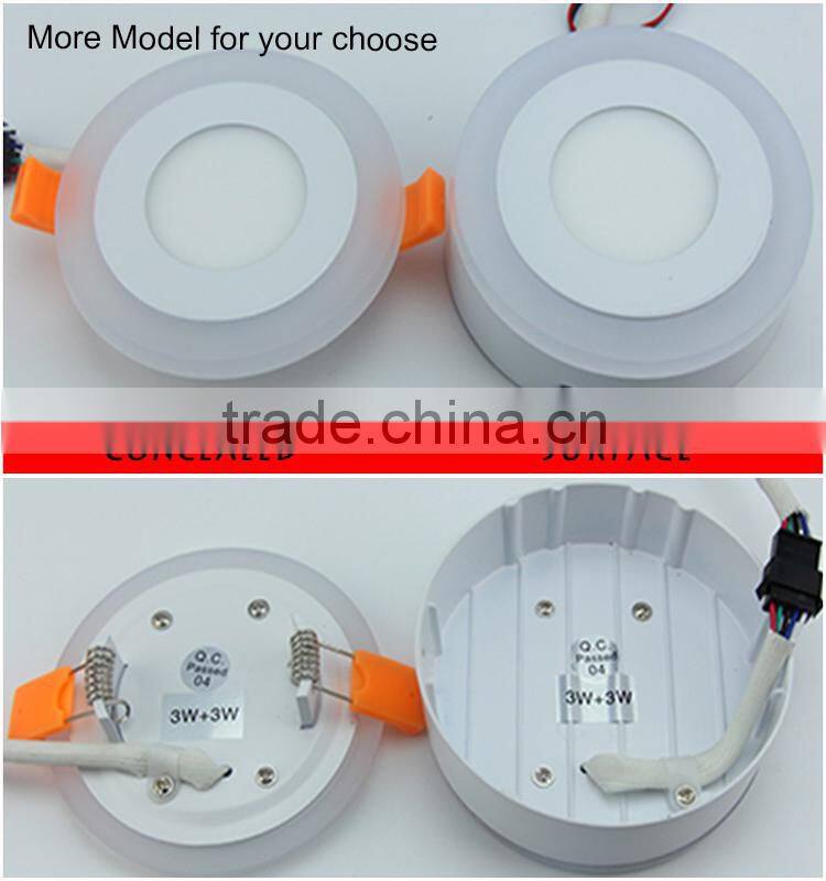 Factory Price!! 2016 new product Double color changing round square ceiling led light,led panel light square,led panel