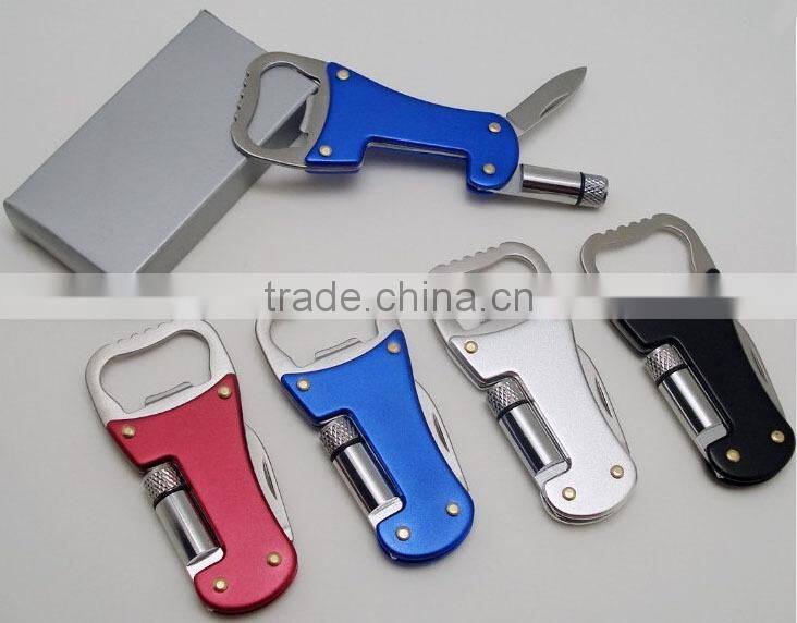 Multi function wine bottle opener with knife for promotional
