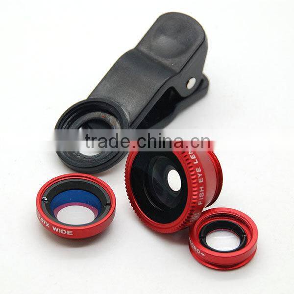 Cell Phone Camera Lens 3 in 1 Wide Angle Marco Fisheye Lens