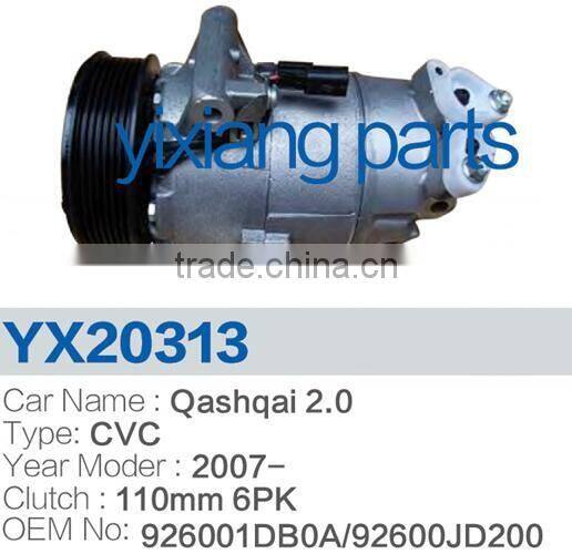 High pressure 926001DB0A/92600JD200 cheap air 6PK compressor price list FOR Qashqai 2.0