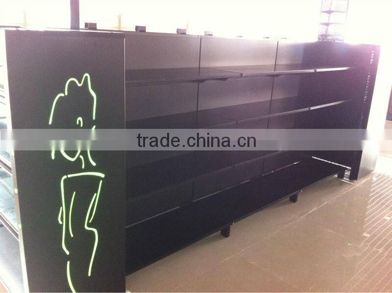 Hypermarket Cosmetics Display Racks/Latest Fashion Cosmetics Store Display Stand with Light Box