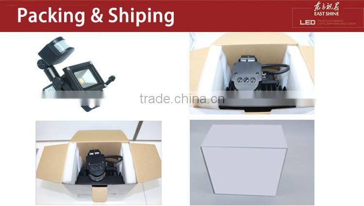 Long sensor distance IP54 energy saving led flood light 20w