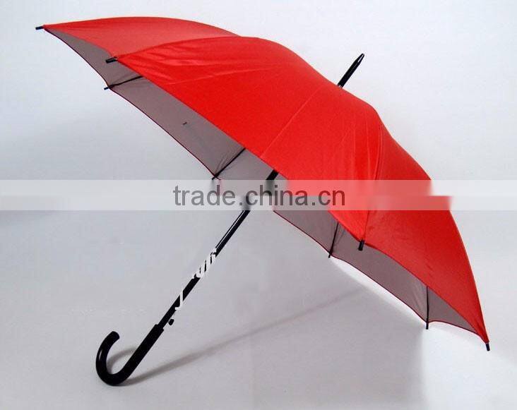 UV coated inside silver Promotional trendy high quality stick/ straight umbrella