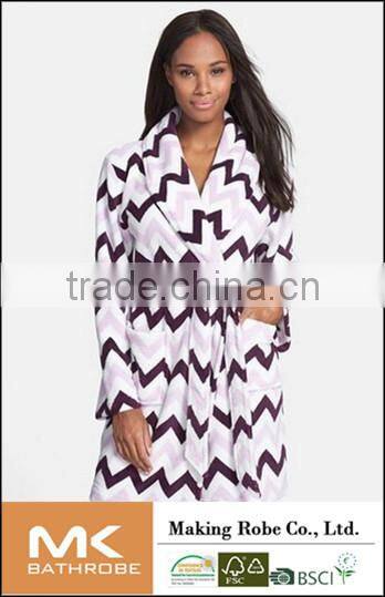 Coral Fleece Plus Size Printed Plush Wrap Robe