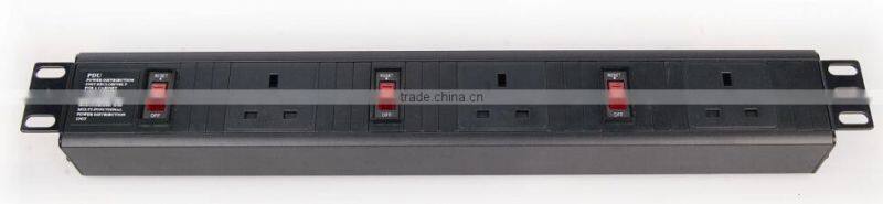 individual switch UK type pdu rack power strip