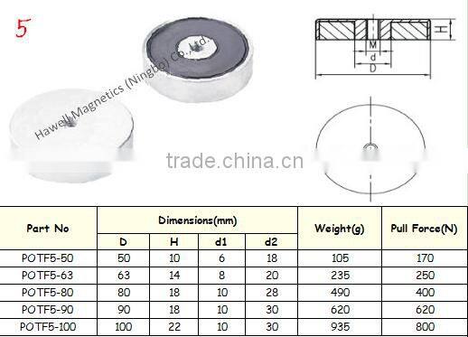 8'' Inch Channel Magnet Assembly Cup Shape magnet