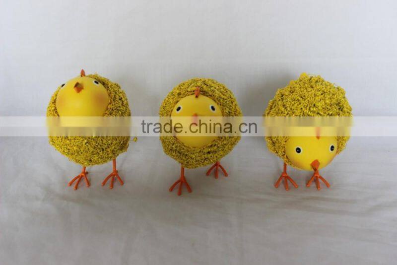 Metal Handmade Vivid 3 assorted chicken Easter Decoration