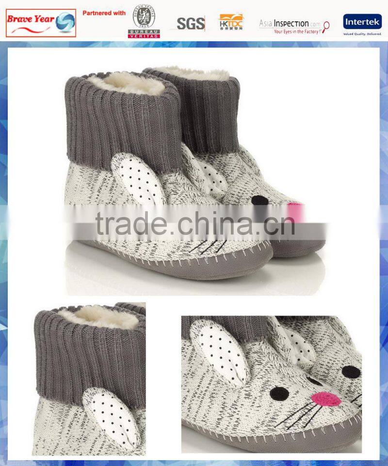 bunny knit platform boots shoes with 3D ears