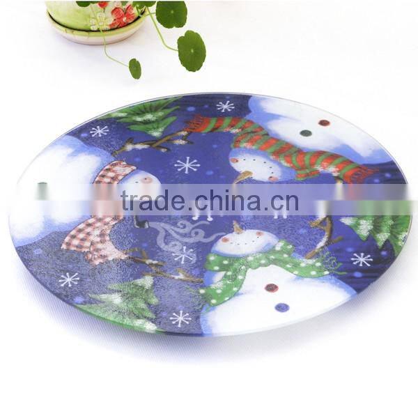 NEW!Besutiful pattern rotating tempered glass lazy susan