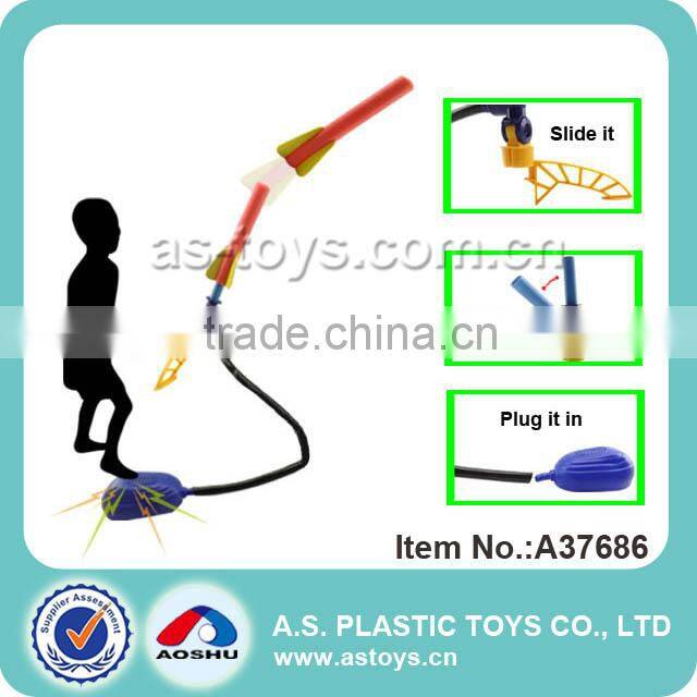 Outdoor pop-up air pump foam stomp flying rocket toy for children
