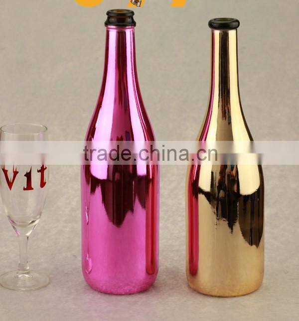 Professional custom made 750ml champagne bottles colour glass bottles and bottle manufacturer