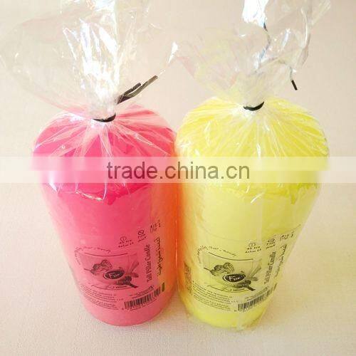 2016 paraffin wax colored decorative dinner pillar candles