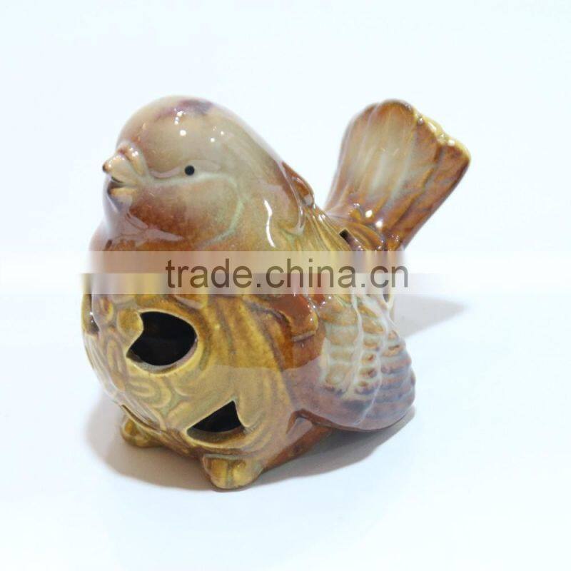 Wholesale customized graden decoration ceramic bird figurine