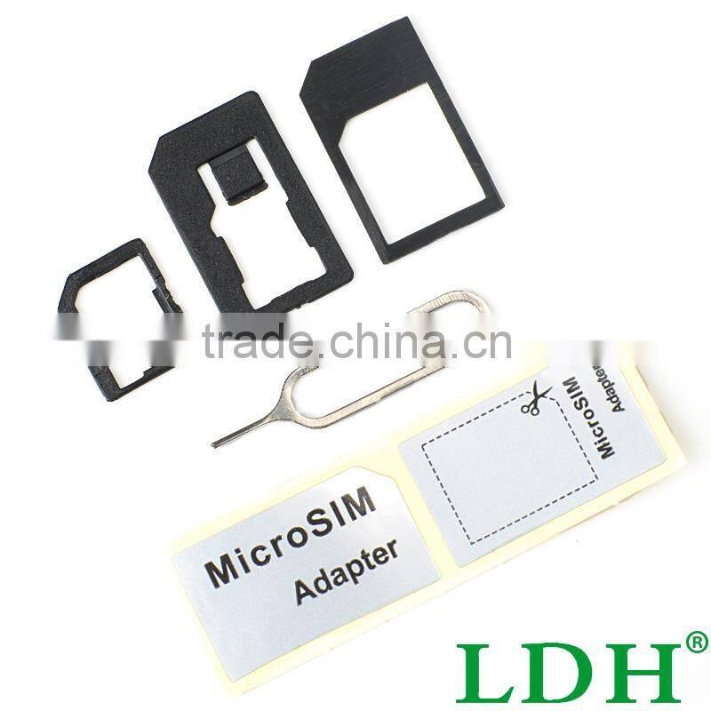 3 in 1 Nano Micro Standard SIM Card Adaptor Adapter & Tools For Iphone 4 4S 5 Black XDA1174