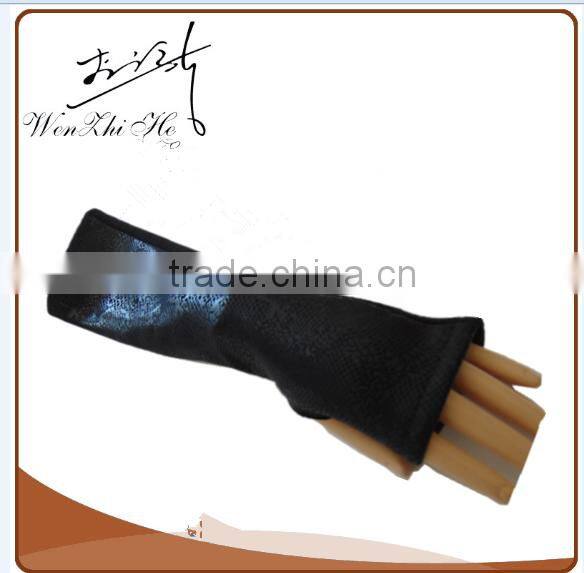 Women Winter Leather Cycling Wool Lined Sleeve Long without Finger Gloves 2016 Top Glove