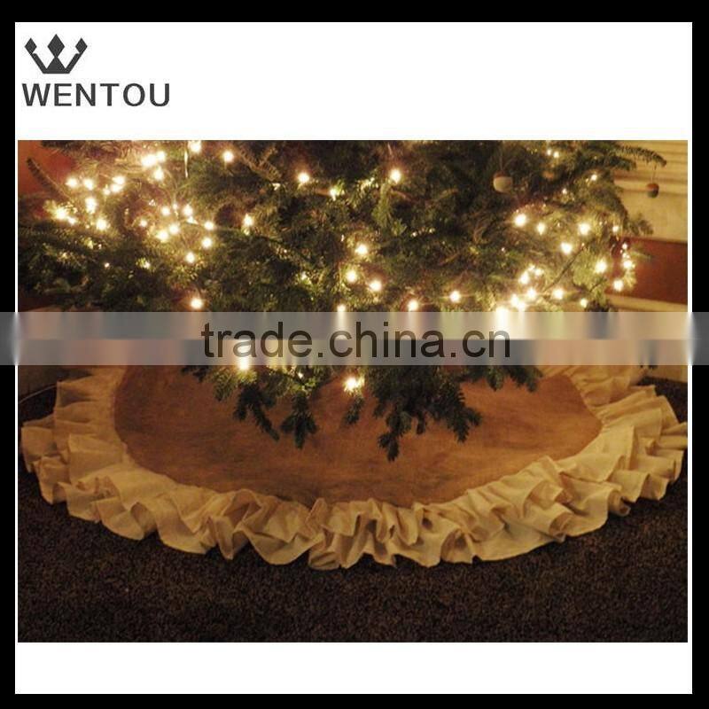 Christmas Double Ruffle Burlap Tree Skirt