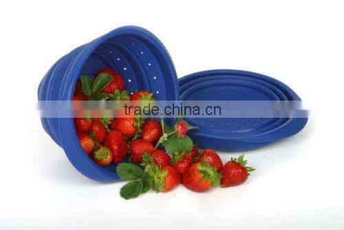 Flexible Non-stick Kitchenware Silicone collapsible strainer