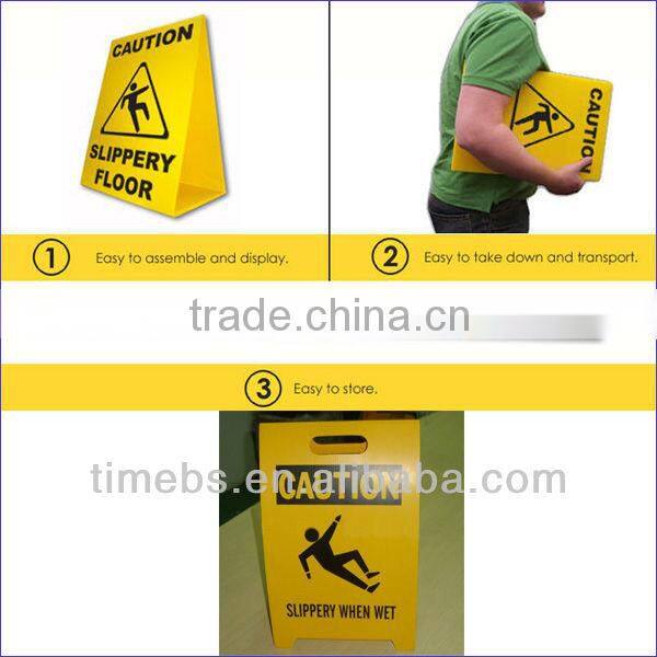 Corrugated plastic caution wet floor signs