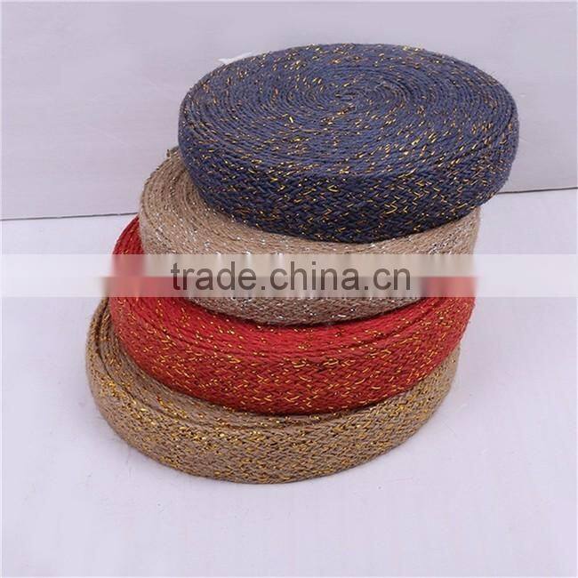 Eco-friendly Natural Gold jute hemp Webbing Tape