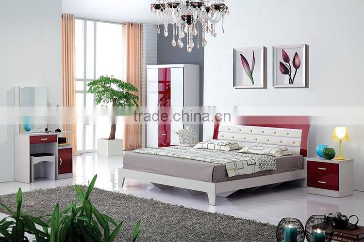 hotsale home goods modern high gloss uv panel bedroom furniture set