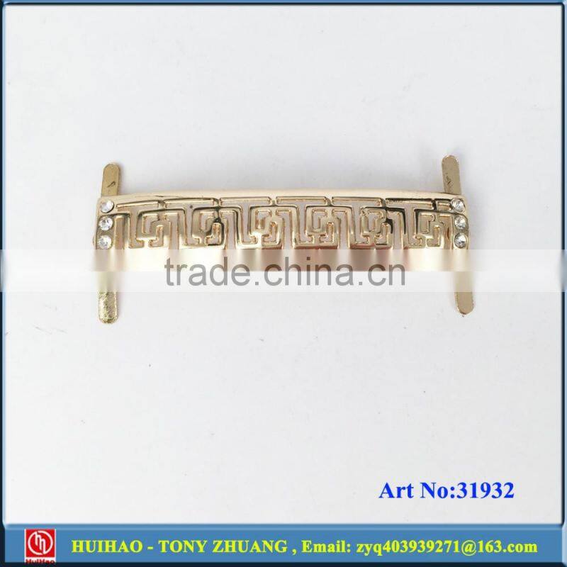 gold plating metal shoe buckles with rhinestones