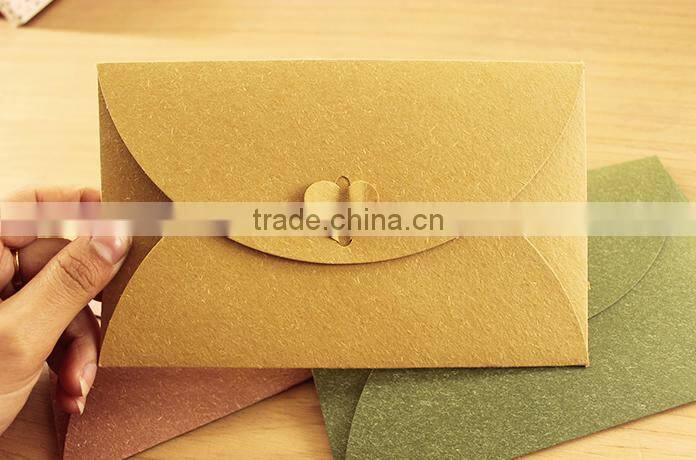 orange olour Envelopes for Greeting wedding Card with button butterfry
