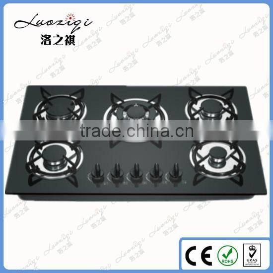 Built-in 5 Burner Color SST Panel Gas Cooker