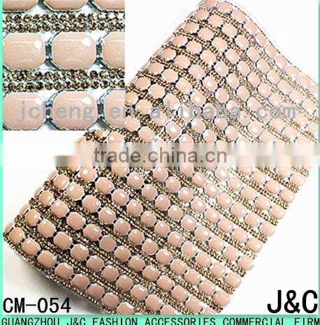 24*40 gun color metal beads chain hot fix sheet