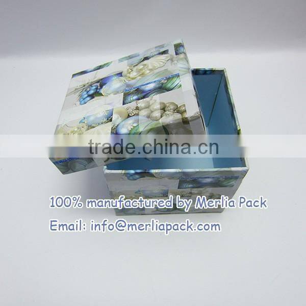 LED Lights Xmas Decorations Paper Box Handmade 2016 Lid and Base Box