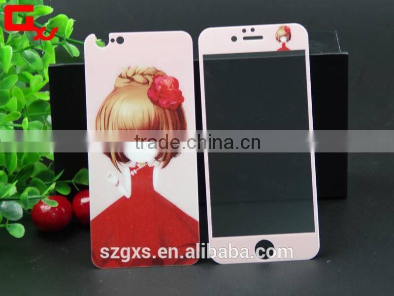 cartoon tempered glass screen protector for iphone front and back glass screen film