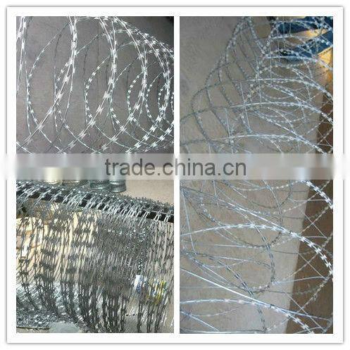 Barbed Wire and Razor Barbed Wire mesh used in metal fence