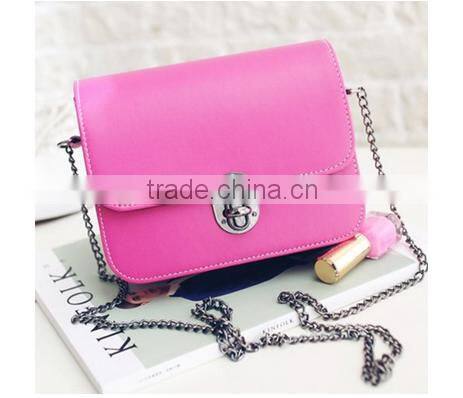 Fancy shoulder bag long chain handbag leather for girls