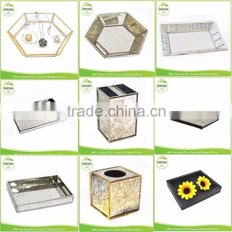 Monogrammed Ring Dish Hexagon Silver Gold White Gift Jewelry Display Organiser Stained Geometric brass glass metal food tray