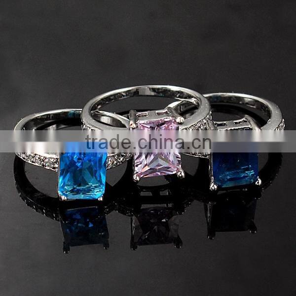 Fashion Lady Elegant Orthogon Zircon Finger Ring Wholesale ZTJY-013