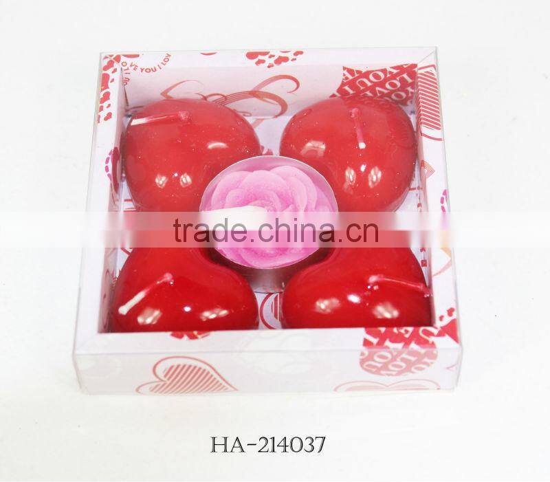 valentines heart shape tealight candle with candle holder gift set