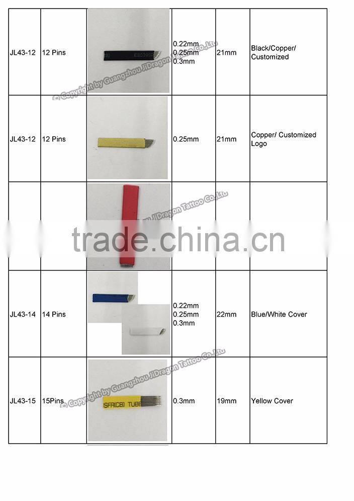 Microblading 15 pin SILVER Stainless Steel Hard-Blade