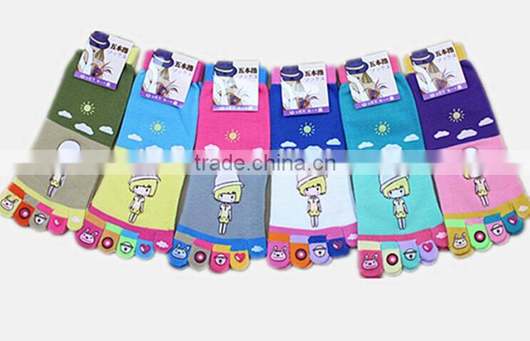 Women's five toe socks, little monkey toe socks, lovey cartoon toe socks