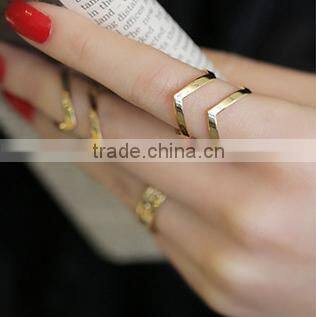 New stainless steel jewelry triangle set rings