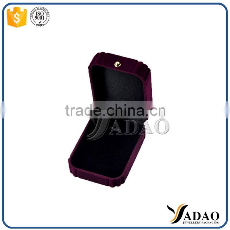 Customized with botton flocking velvet cover ring packaging box